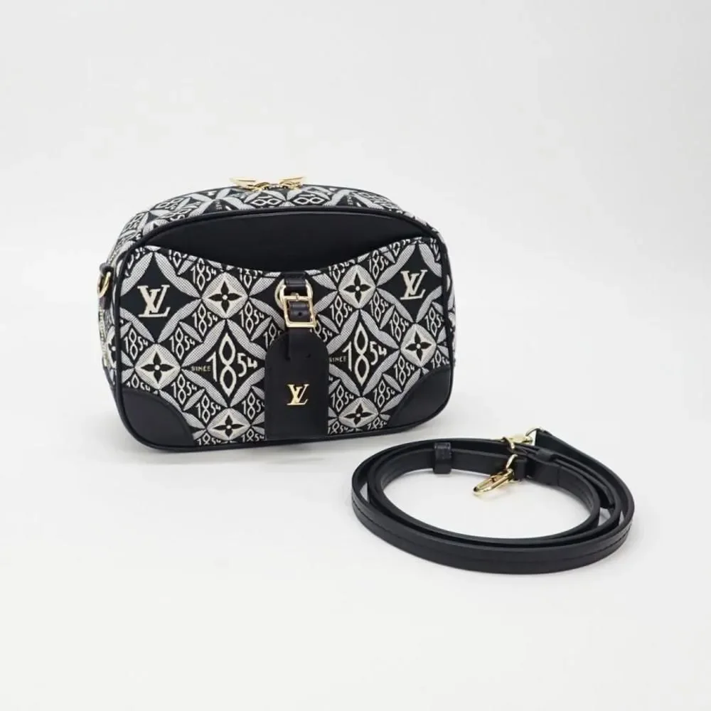 Louis Vuitton Jacquard Deauville Mini Shoulder Bag Monogram Gray